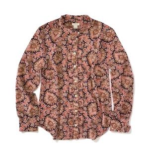 J. crew Light weight Paisley Ruffle Blouse